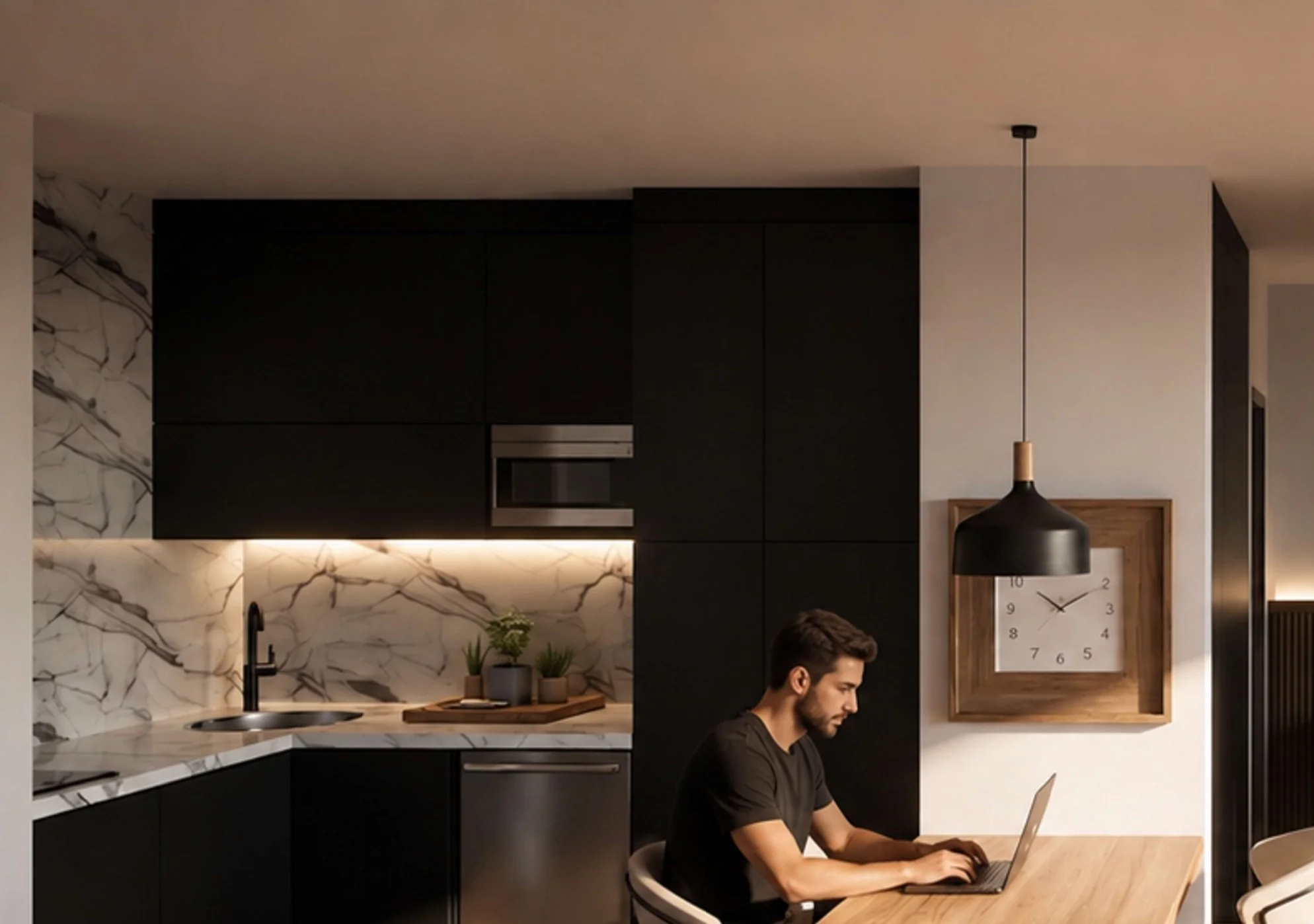 Render ilustrativo de monoambiente de Añelo Primero
