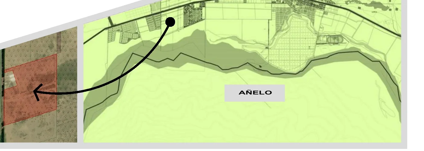 Croquis ilustrativo de ubicación del predio de Añelo Primero en Añelo